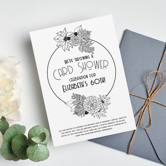 Chá 60º Convite de Aniversário do Cartão de Frame  (Criador carregado)