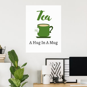 Chá A Hug Em Poster De Caneca