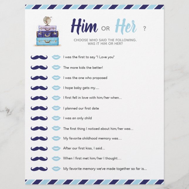 Chá Azul, Bebê Bridal Ele ou Seu Jogo (Frente)