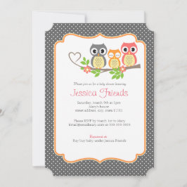 chá bonito do bebé das corujas 5" X 7" cartão do