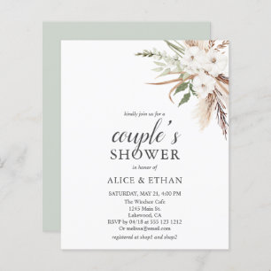 Chá Casais de Grama Pampa Boho Greenery