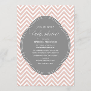CHÁ CHEVRON CONVITES PARA O ABY SHOWER