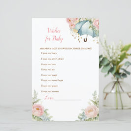 Chá de abril guarda-chuva deseja bebê