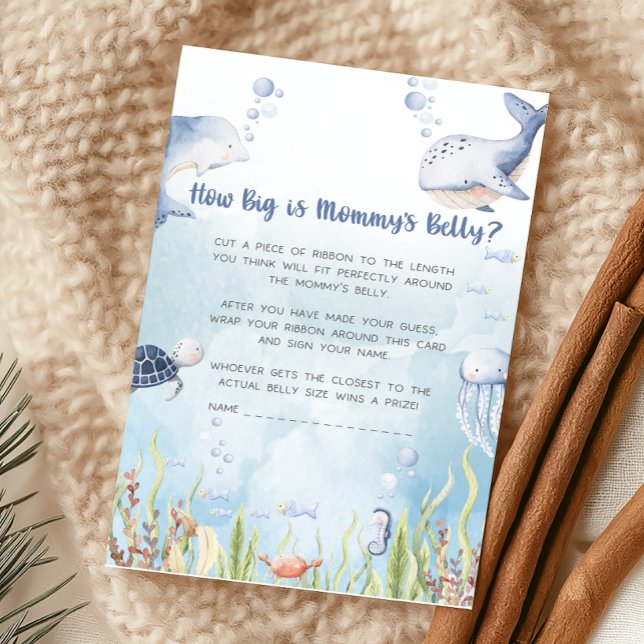 Chá de Bebê Azul Debaixo do Mar Como Está Grande J (Under the Sea Baby Shower Game)