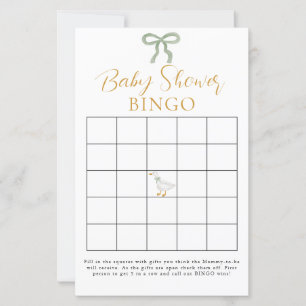 Chá de Bebê Bingo Cottagecore Silly Goose Verde