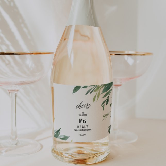 Chá de Bebê Botânico de Folhagens Verdes Modernas (Criador carregado)