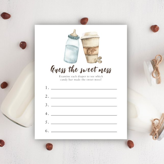 Chá de bebê café baby adivinhe a bagunça doce jogo (Criador carregado)
