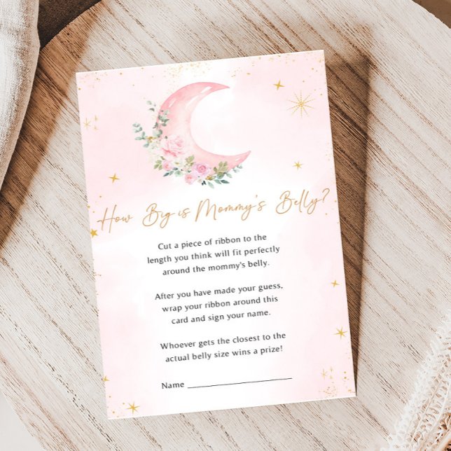 Chá de Bebê da Lua Rosa e Estrelas Como é Grande J (Floral Monn and Stars Baby Shower Game)