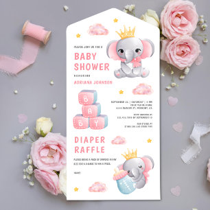 Chá de Bebê da Rainha Elefante Rosa Fofa