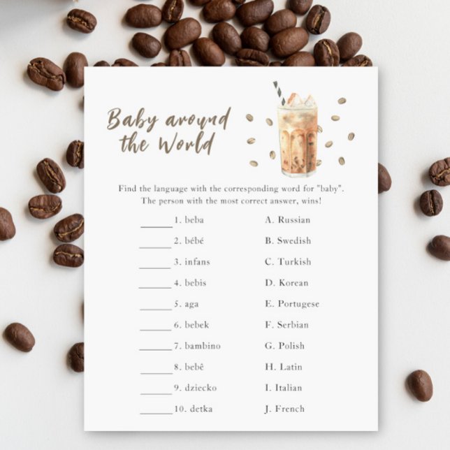 Chá de bebê de café - Jogo do bebê ao redor do mun (Criador carregado)