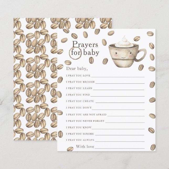 Chá de bebê de café orações para o bebê (Frente/Verso)