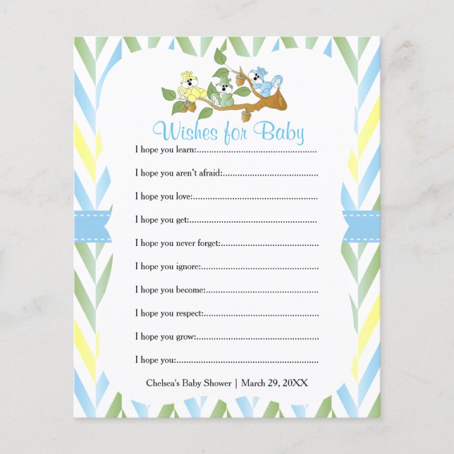 Chá de Bebê de Esquilo Pastel - Desejos (Frente)