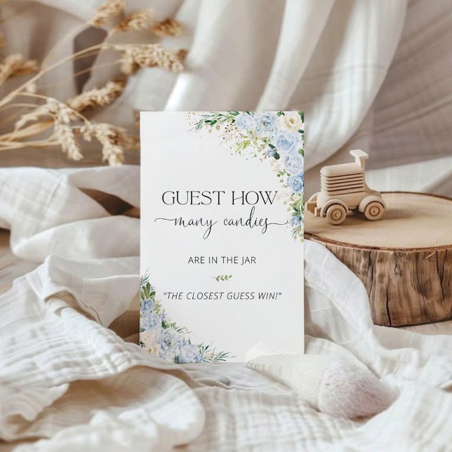 Chá de Bebê de Floral Azul - Adivinhe o Jantar do  (Criador carregado)