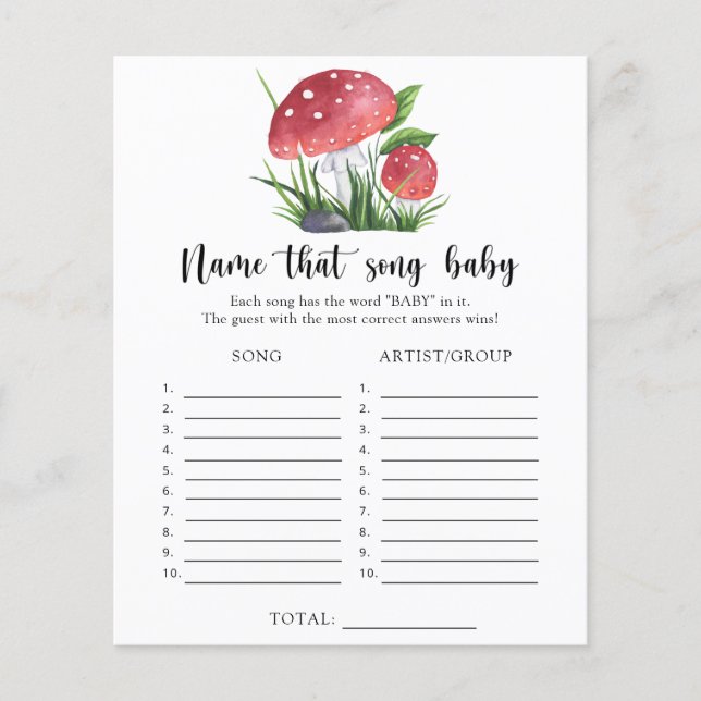 Chá de bebê de Fungos Nome da Música do Bebê (Frente)