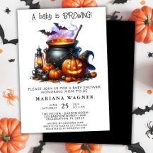 Chá de Bebê de Halloween Está Chegando Convite de 