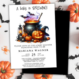 Chá de Bebê de Halloween Está Chegando Convite de