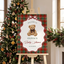 Chá de Bebê de Natal do Ursinho Teddy Elegante