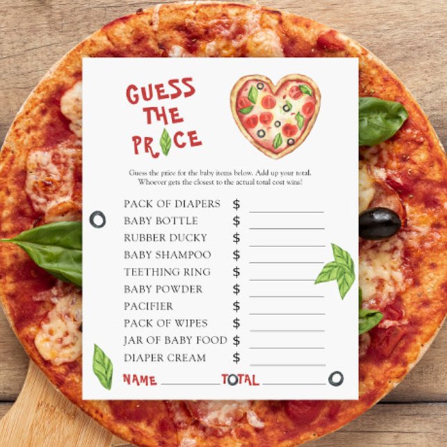 Chá de bebê de pizza - Adivinhe o preço! Jogo (Criador carregado)
