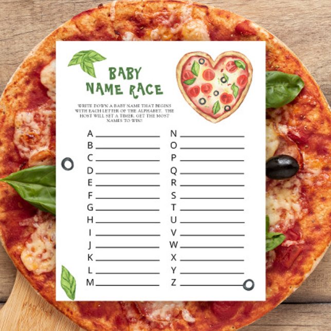 Chá de bebê de pizza - Jogo de corrida de nome do  (Criador carregado)