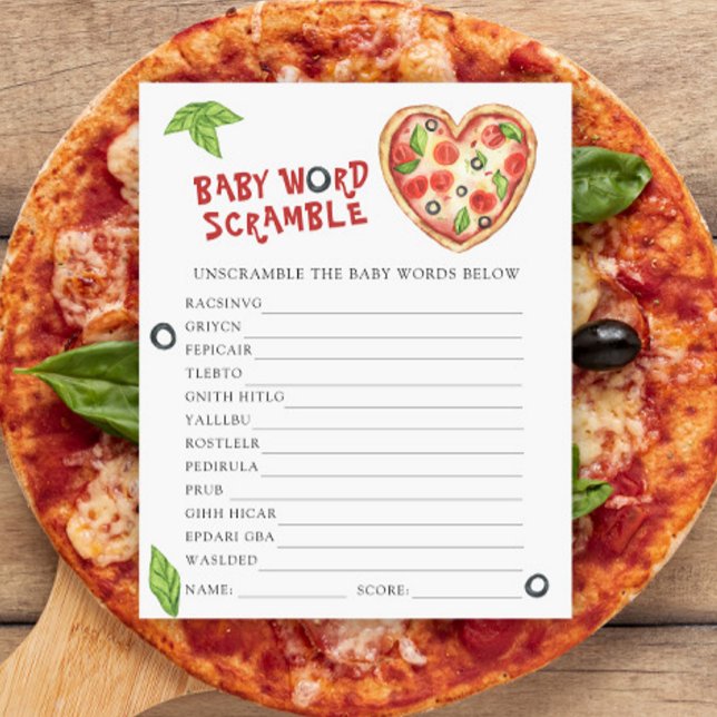Chá de bebê de pizza - Jogo de Palavras Desordenad (Criador carregado)