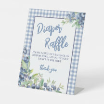 Chá de Bebê Diaper Raffle Azul Mirtilo