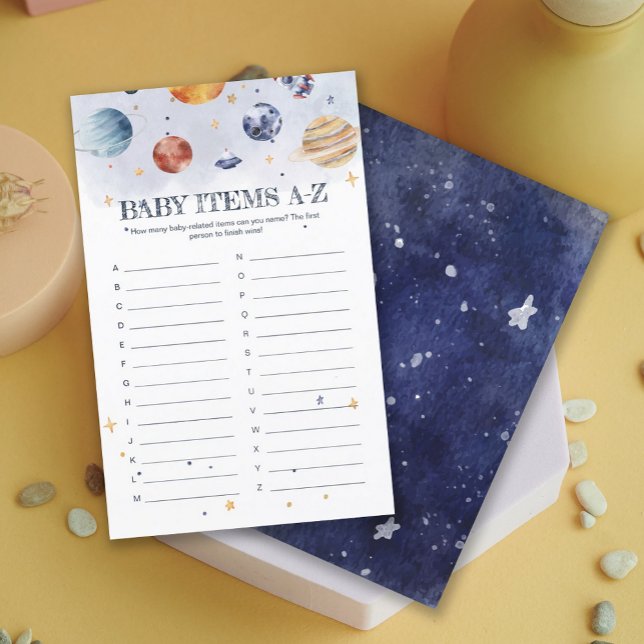 Chá de Bebê do Astronauta Foguete - Jogo de Itens  (Astronaunt Rocketship Baby Shower Baby Items Game)