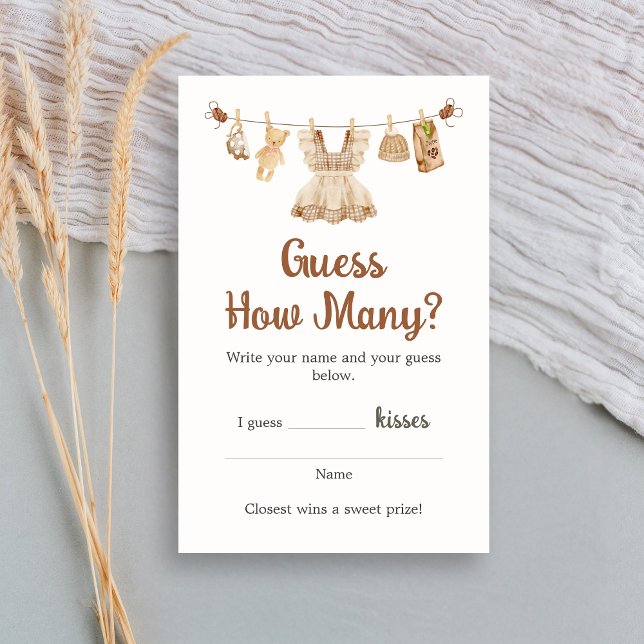 Chá de Bebê do Café - Adivinhe Quantos Jogo (Coffee Little Bean Clothesline Baby Shower Guess How Many Game)