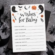 Chá de Bebê do Halloween quer um Cartão de Bebê