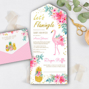 Chá de Bebê do Luau do Flamingo Tropical Floral Ro