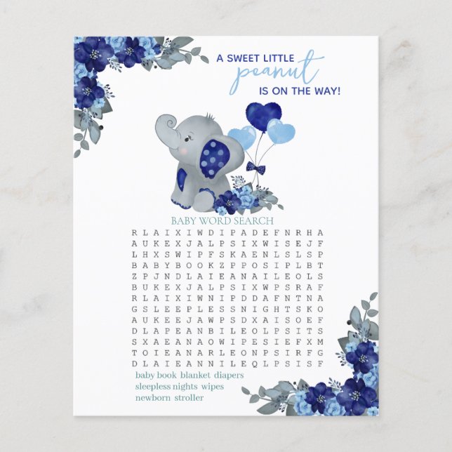 Chá de Bebê do Menino Elefante (Frente)