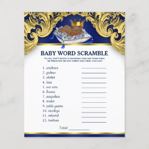 Chá de Bebê do Príncipe Afro-Americano Jogos