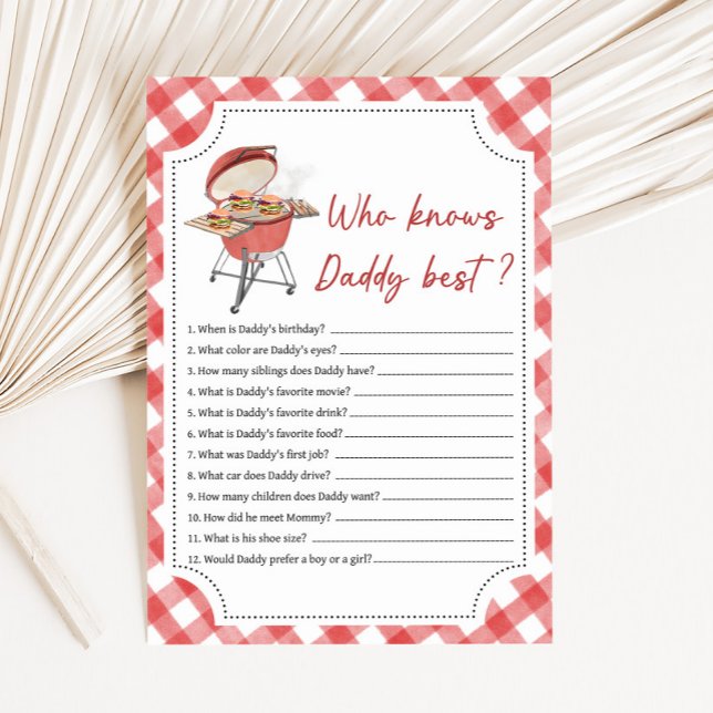 Chá de Bebê do Red Burger BBQ Quem Conhece Melhor  (Burger BBQ Baby Shower Game)