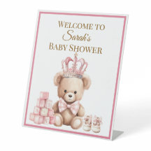 Chá de Bebê do Urso de Pelúcia Rosa Pastel Bonito 