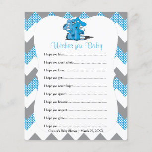Chá de Bebê Elefante Blue Chevron - Desejos