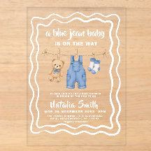 Chá de Bebê em Azul Jeans Moderno