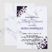 Chá de Bebê em Mármore Branco para Convite