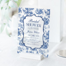 Chá de Bebê Festa do Chá Azul Branco Chinoiserie