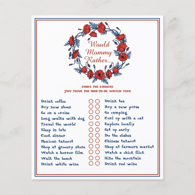 Chá de Bebê Flor de Papoula - A Mamãe Preferiria (Frente)