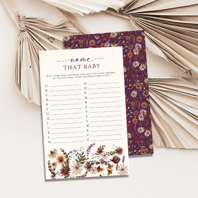 Chá de Bebê: Jogo das Flores Silvestres (Wildflower Baby Shower Game
)
