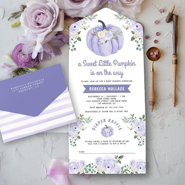 Chá de Bebê Little Pumpkin Lavender Roses (Criador carregado)