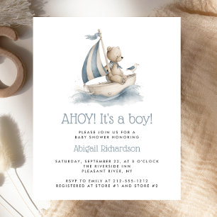Chá de Bebê Menino Urso Teddy Náutico Fofo Orçamen