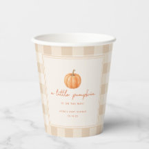 Chá de Bebê Minimal Gingham "Little Pumpkin" Outon