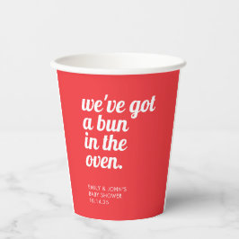 Chá de Bebê Minimalista Moderno Vermelho - Bun In