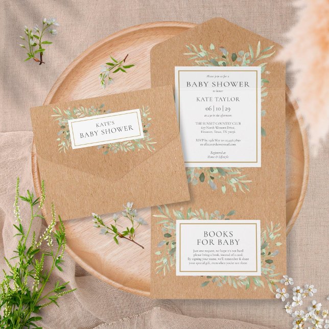 Chá de Bebê Neutro com Tema Rustic Kraft (Criador carregado)