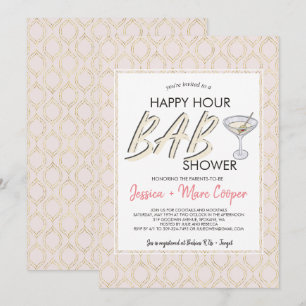 Chá de Bebê para Casais Cartão de Happy Hour
