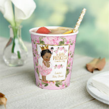 Chá de Bebê Princesa Étnica Rosa Dourado Floral