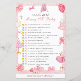 Chá de Bebê Quem é Quem, Mamãe ou Papai Jogo Editá