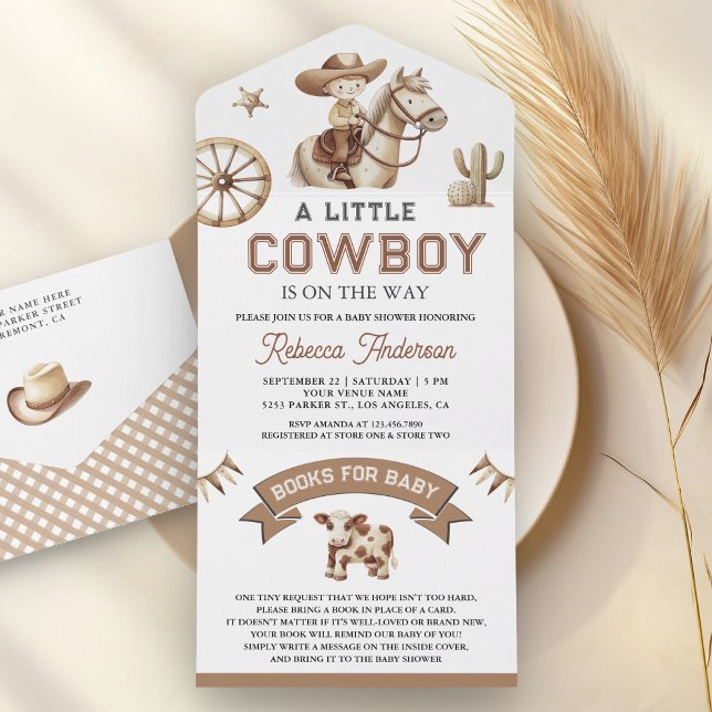 Chá de Bebê Rodeio Western Pequeno Cowboy Selvagem (Criador carregado)