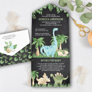 Chá de Bebê Rústico com Lousa da Selva e Dinossaur