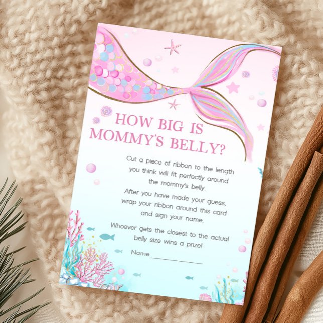 Chá de Bebê Sereia Quão Grande é a Barriga da Mamã (Under the Sea Baby Shower How Big Is Mommy's Belly Game)